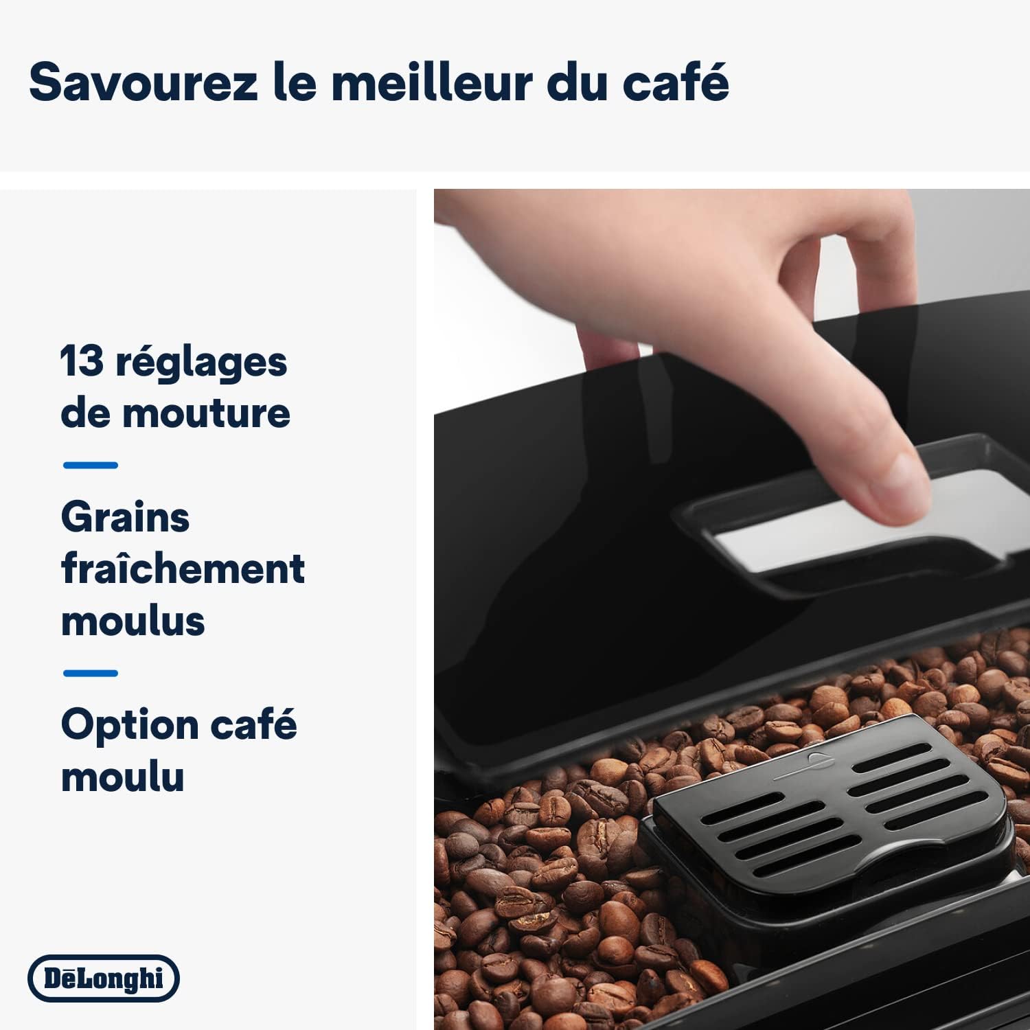 De'Longhi Magnifica S ECAM11.112.B, Machine à Café Automatique/ à Espresso du Grain à la Tasse Avec Buse à Lait, avec 4 Recettes à Touche Unique, Panneau de Contrle Soft-Touch, 1450W, Noir