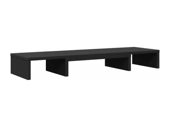 Support de moniteur élévateur réglable noir bois d'ingénierie