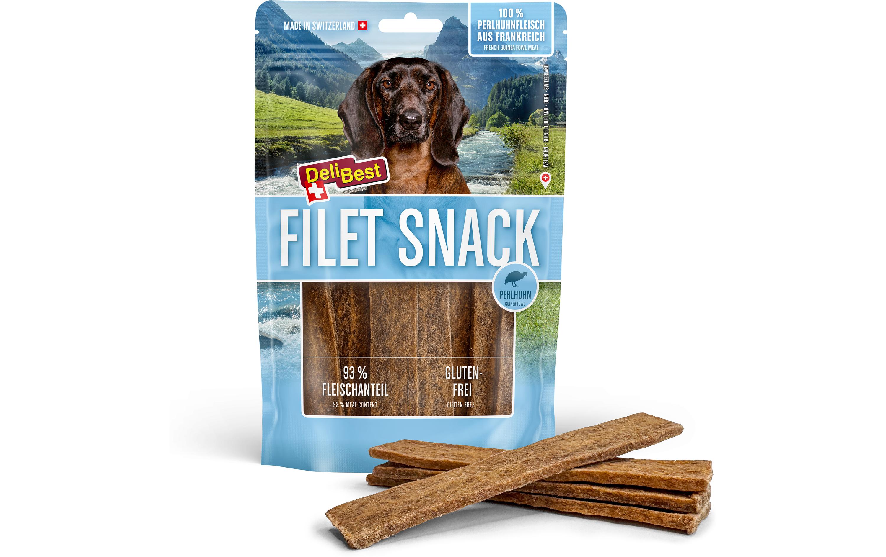 Filet Snack Perlhuhn, 90 gErgänzungsfuttermittel für Hunde