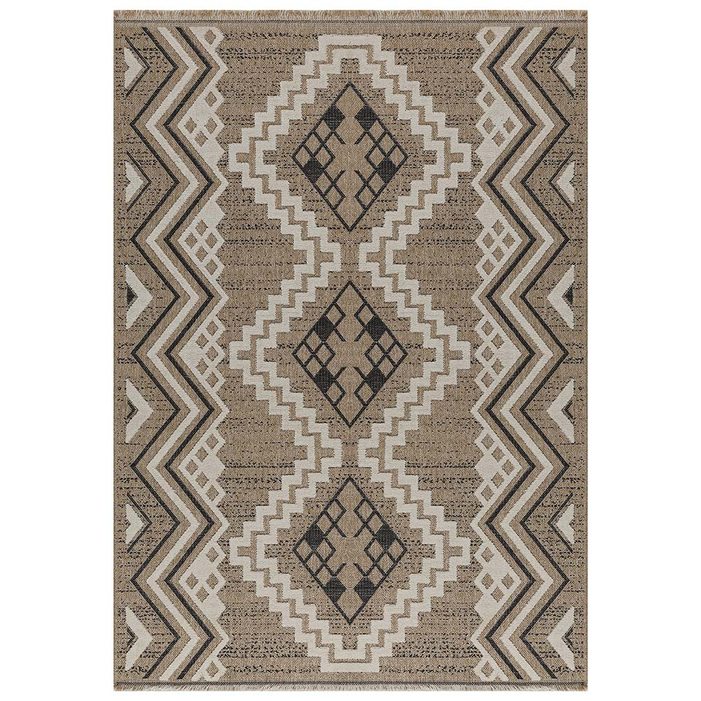 Tapis intérieur extérieur aspect jute noire tulum 9057 230 x 160 cm