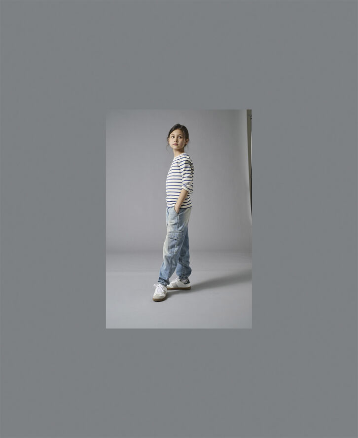 ONLY KOGNEW SOPH L/S O-NECK TOP JRS Birch/vintage indigo