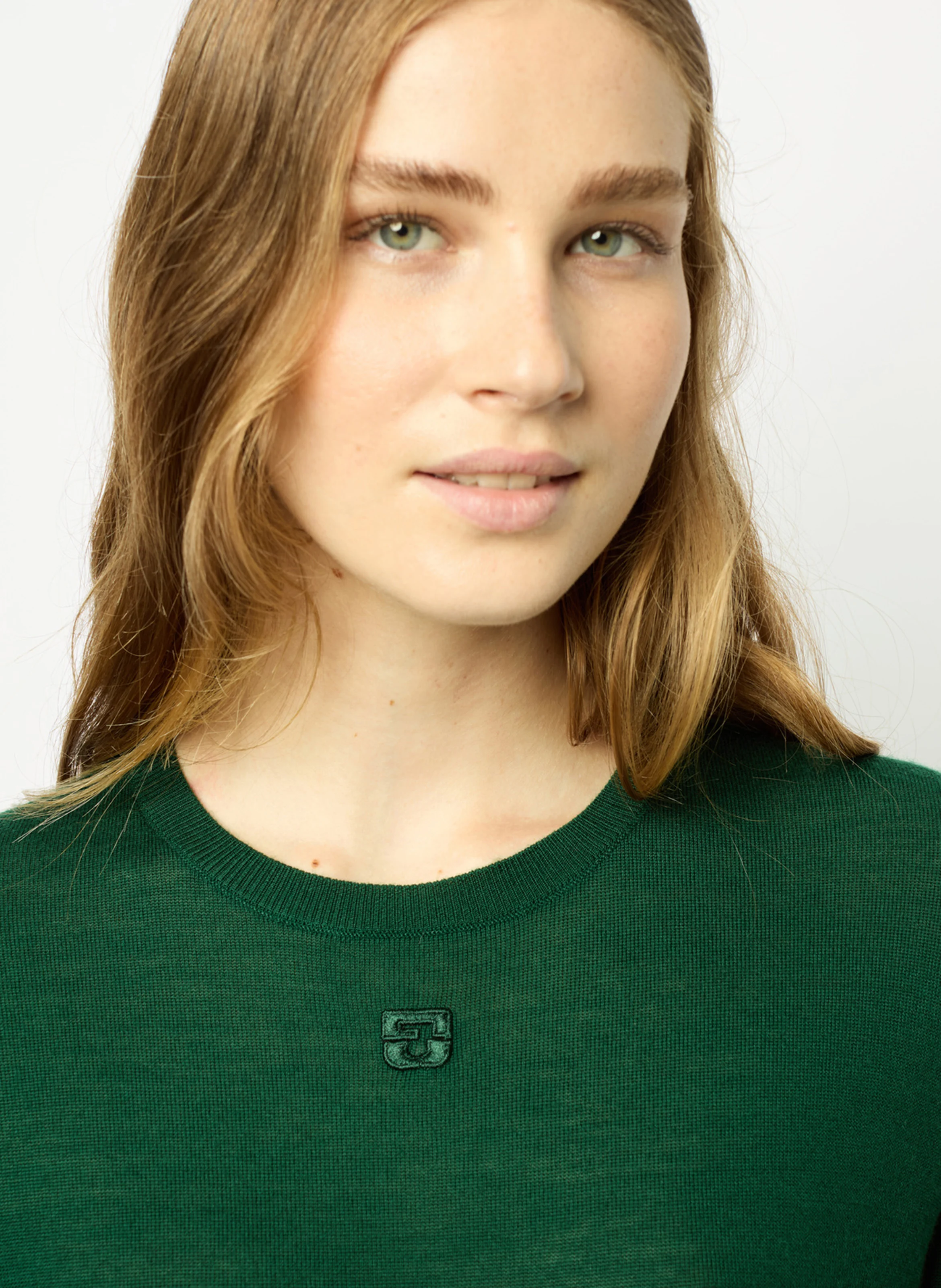 JADE - Pull col V en laine | Vert