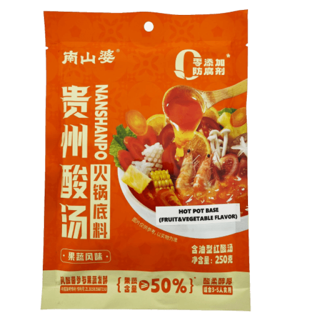 Nan Shan Po Guizhou-stijl zure soep Hot Pot-basis (groentesmaak) 250g