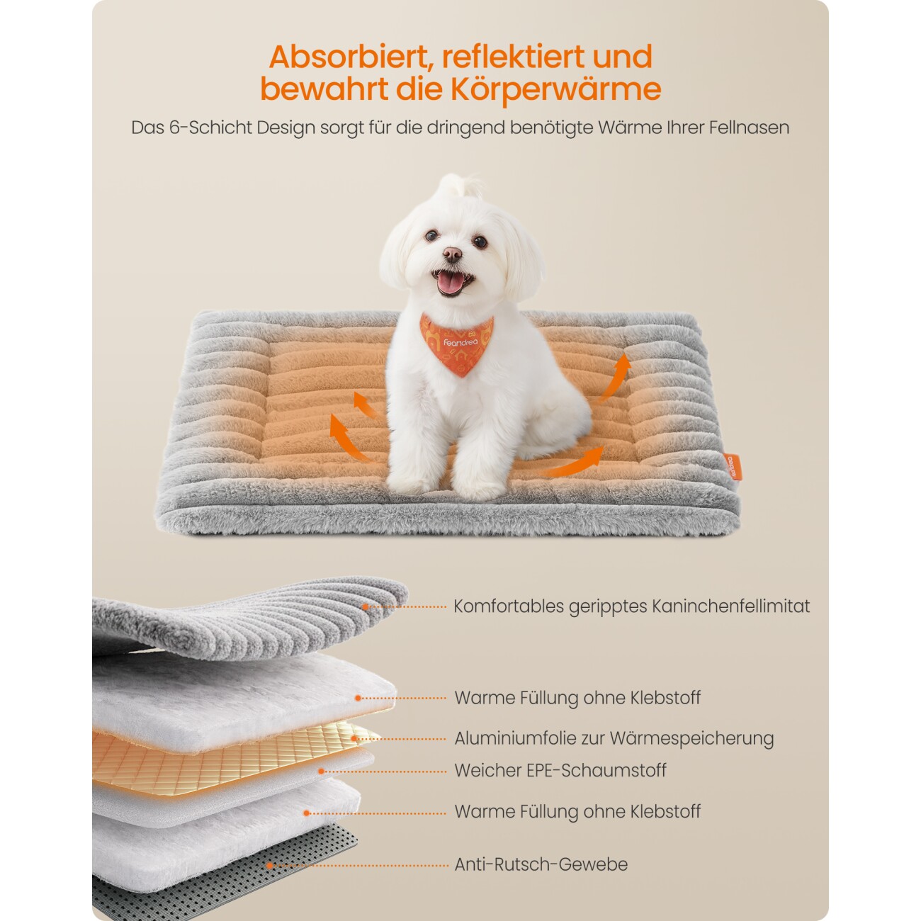 FEANDREA Hundedecke, beidseitig verwendbar, Hundesofa maschinenwaschbar S