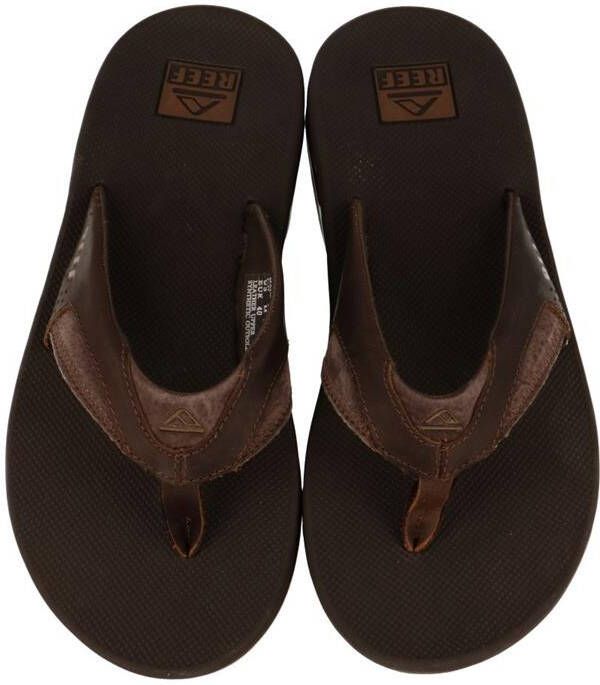 Reef Leather Fanningdark Brown Heren Slippers Donkerbruin