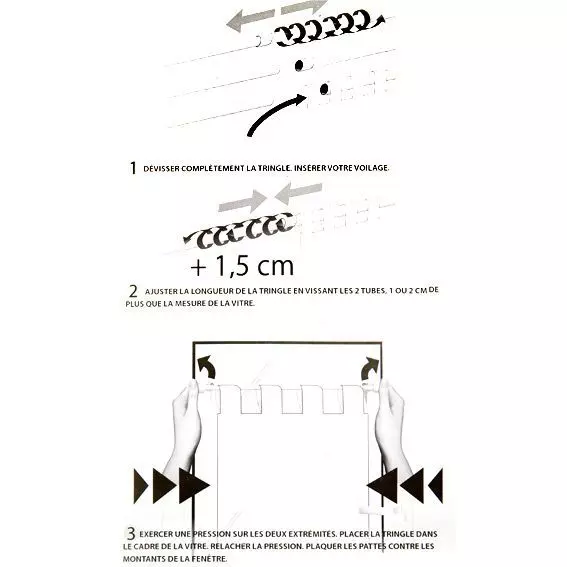 Tringle extensible Fix'vit (30 à 50 cm) Blanc