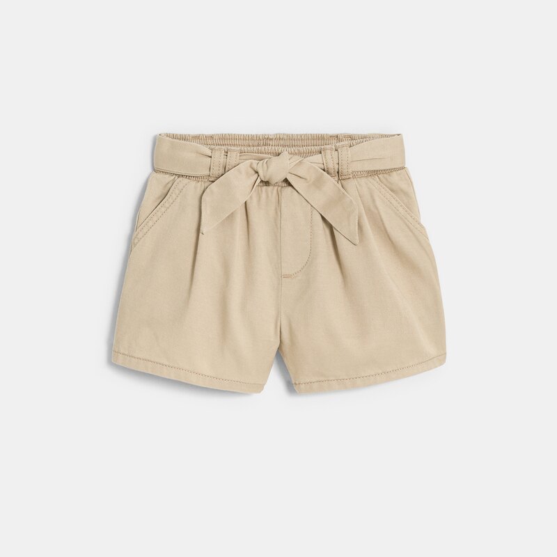 Short paperbag fluide beige bébé fille Beige