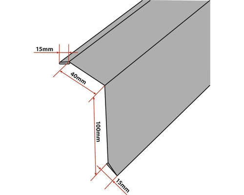 PRECIT Kanthoek voor trapeziumplaat H12 Chocoladebruin RAL 8017 1000 mm x 40 mm x 100 mm