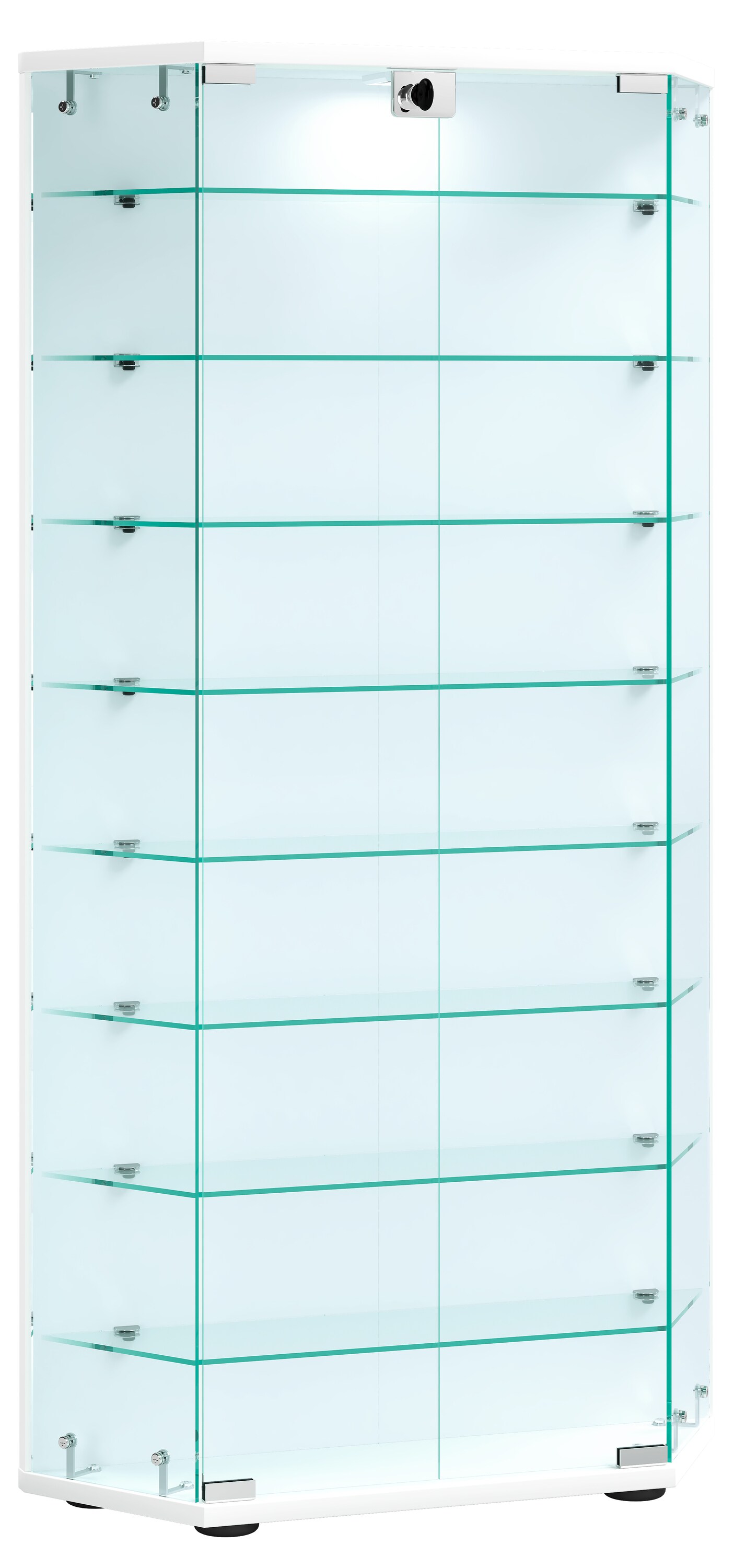VCM Holz Glas Vitrine Sammelvitrine Glasvitrine Schaukasten Standvitrine Cenila XL
