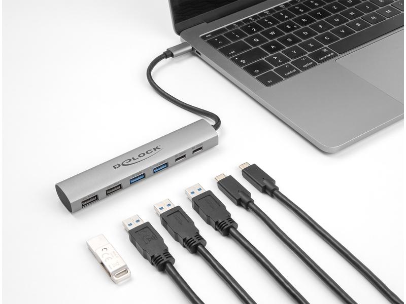 Delock USB-Hub 2x USB 3.1 Typ-C/1x 3.1 USB Type-A/1x USB 2. Delock USB Hub mit 6 USB Anschlüssen