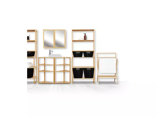 Etagère de rangement 3 niveaux en Bambou H 84 cm
