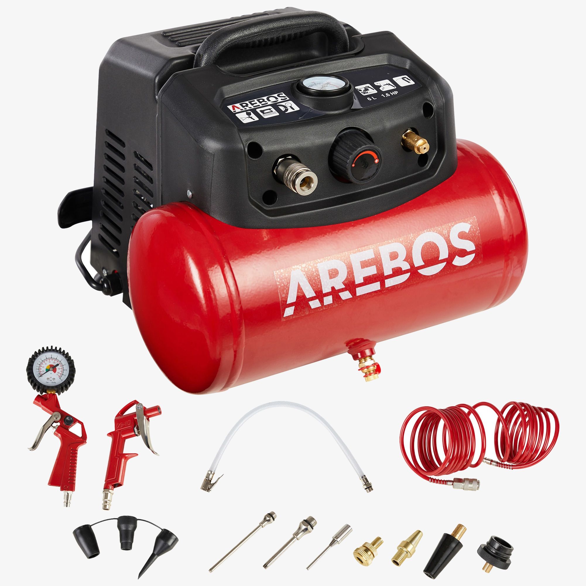 Luftkompressor 6L 1200W inkl. Zubehör