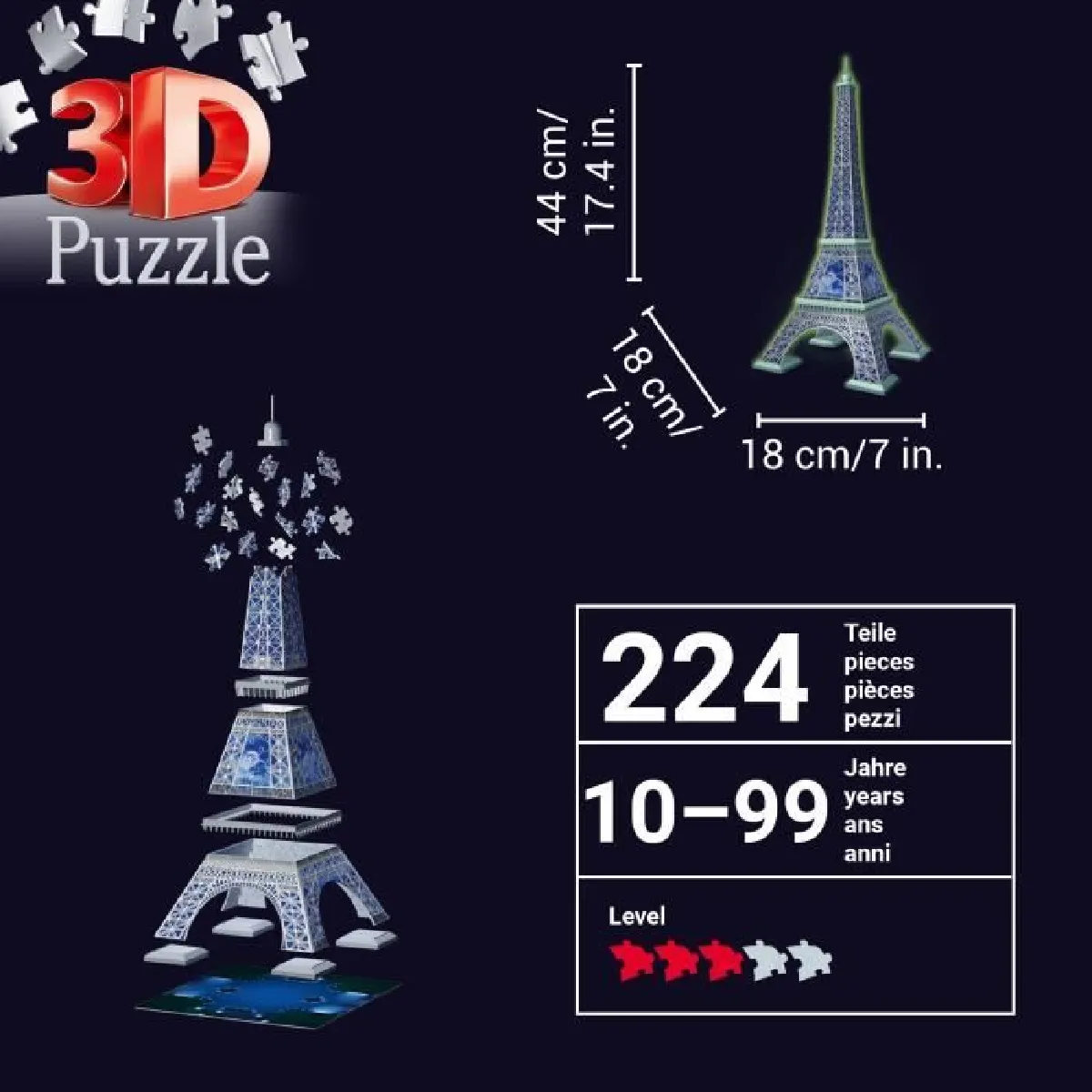 Ravensburger Tour Eiffel 3D - Phosphorescente