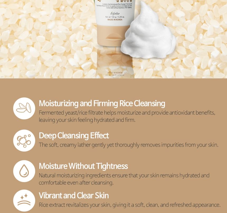 esfolio - Pure Skin Rice Cleansing Foam