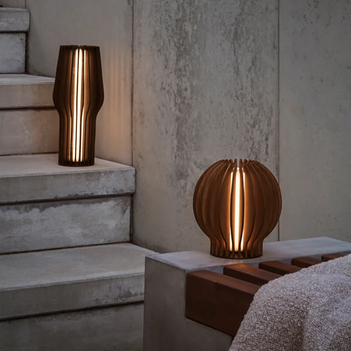 Eva Solo - Radiant LED Akku-Leuchte Ø 9,5 x H 27,5 cm, Eiche