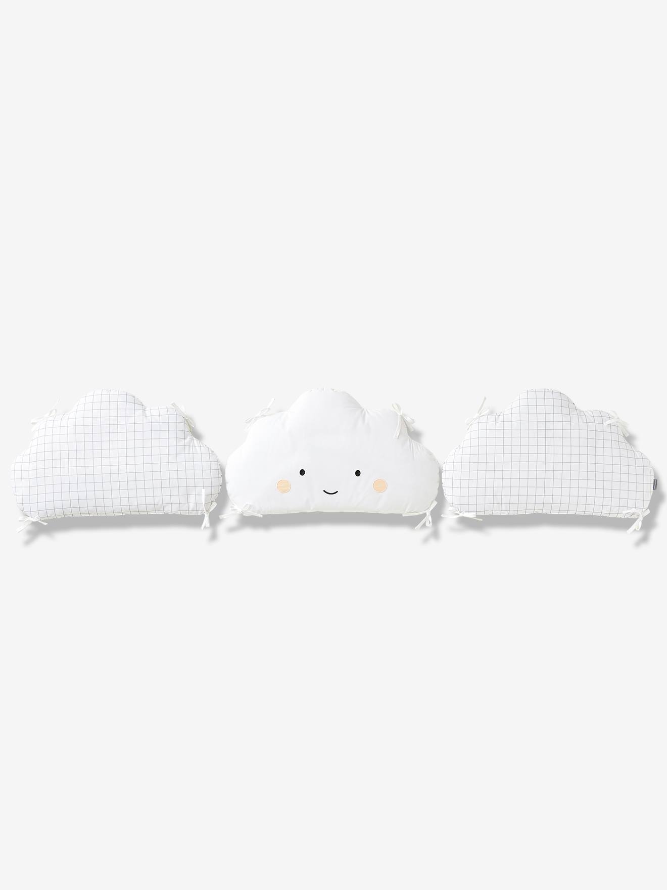Pára-choque modular para berço Nuage d'Etoiles branco claro liso com motivos