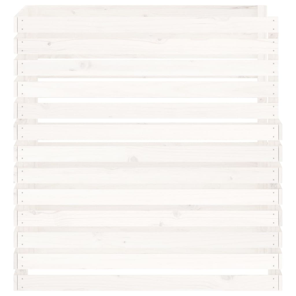 Composteur blanc 100x100x102 cm bois massif de pin