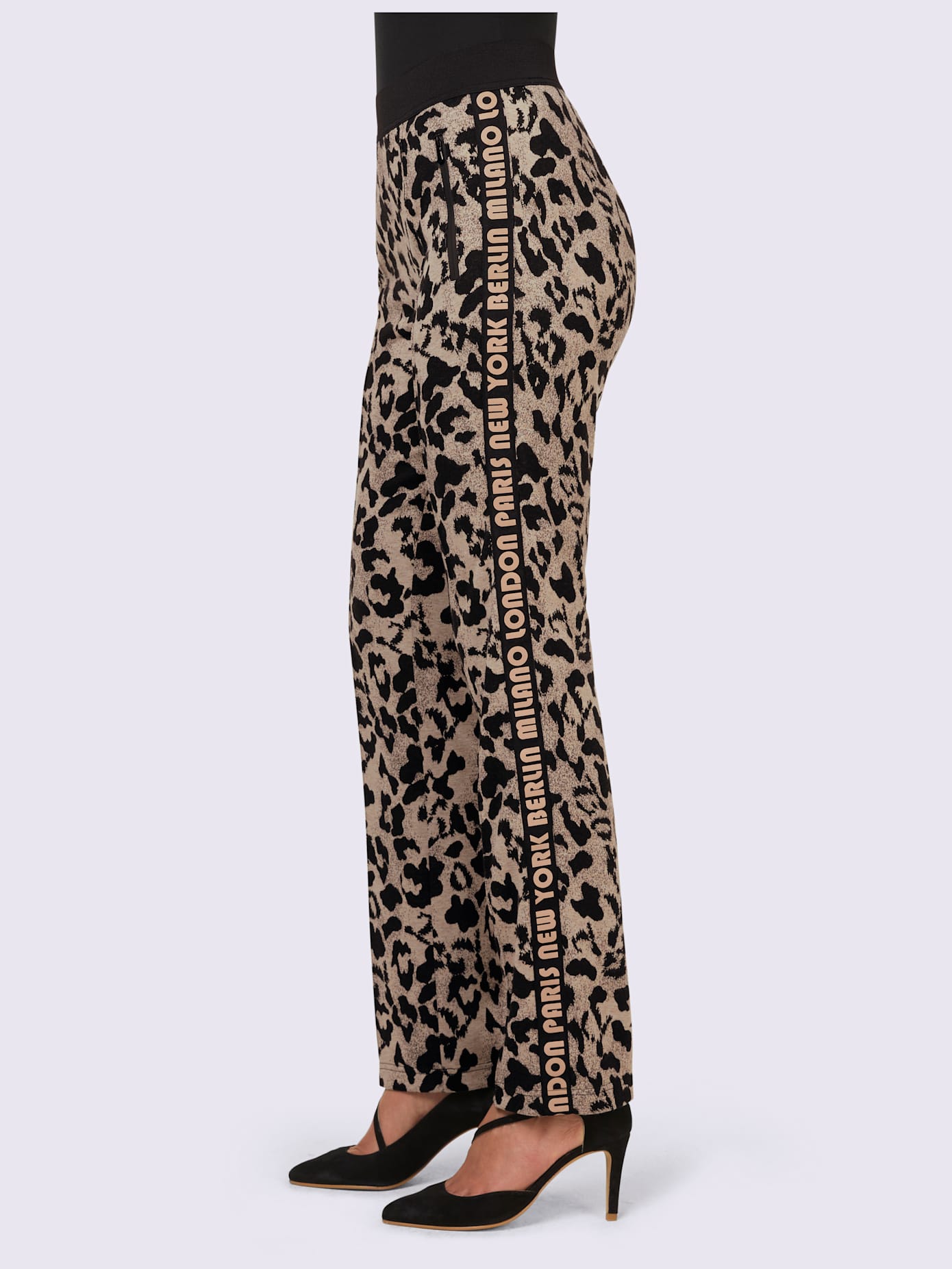 Pantalon en jersey imprimé animal décoratif