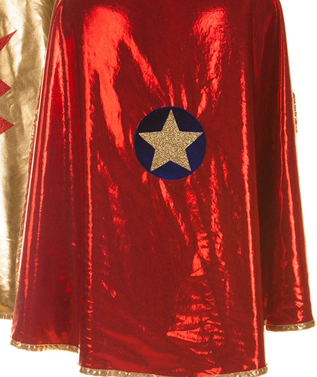 GREAT PRETENDERSDÉGUISEMENT CAPE DE SUPER-HÉROÏNE RÉVERSIBLE FILLE OR ET ROUGE