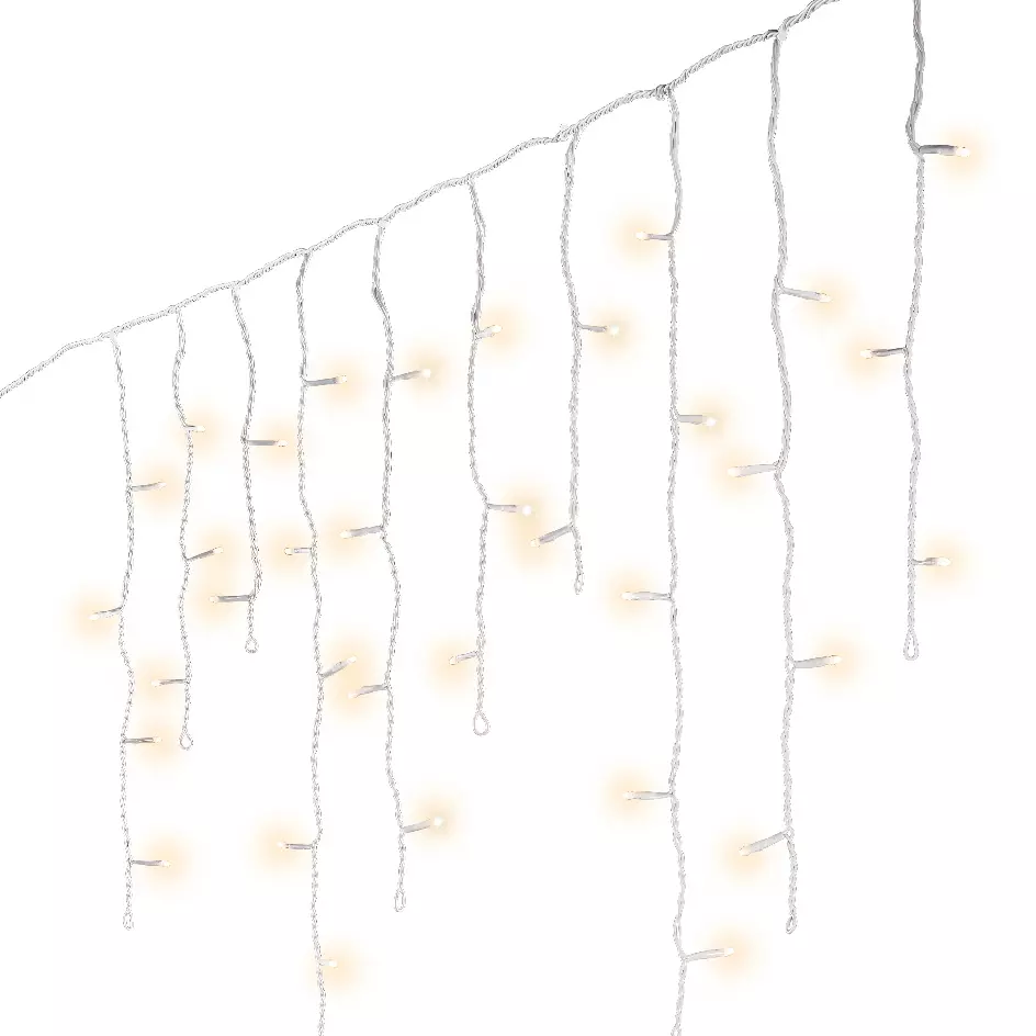 Stalactite lumineuse 20 m 490 LED câble blanc Stars Blanc chaud