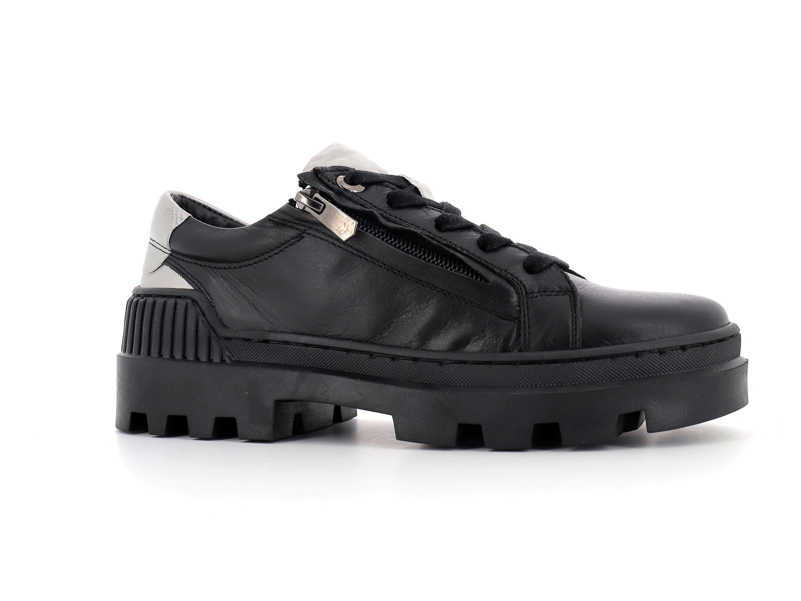 Metamorf ose-MALECOURT Cuir Noir Argent