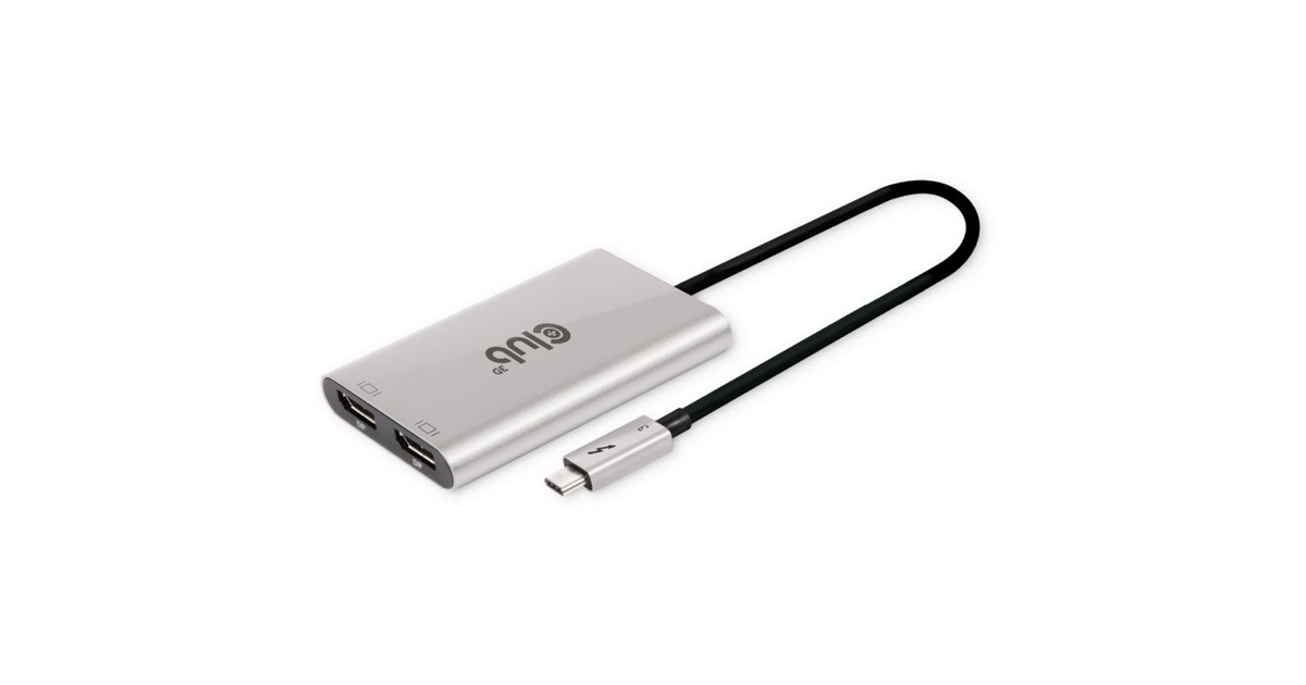 Club 3DThunderbolt 3 naar Dual DisplayPort displayport splitter
