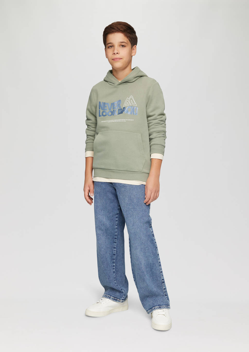 s.Oliver hoodie met printopdruk groen