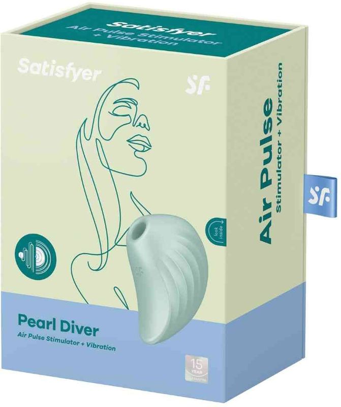 Satisfyer - Pearl Diver - Luchtdruk Vibrator - Mint - Medische Siliconen