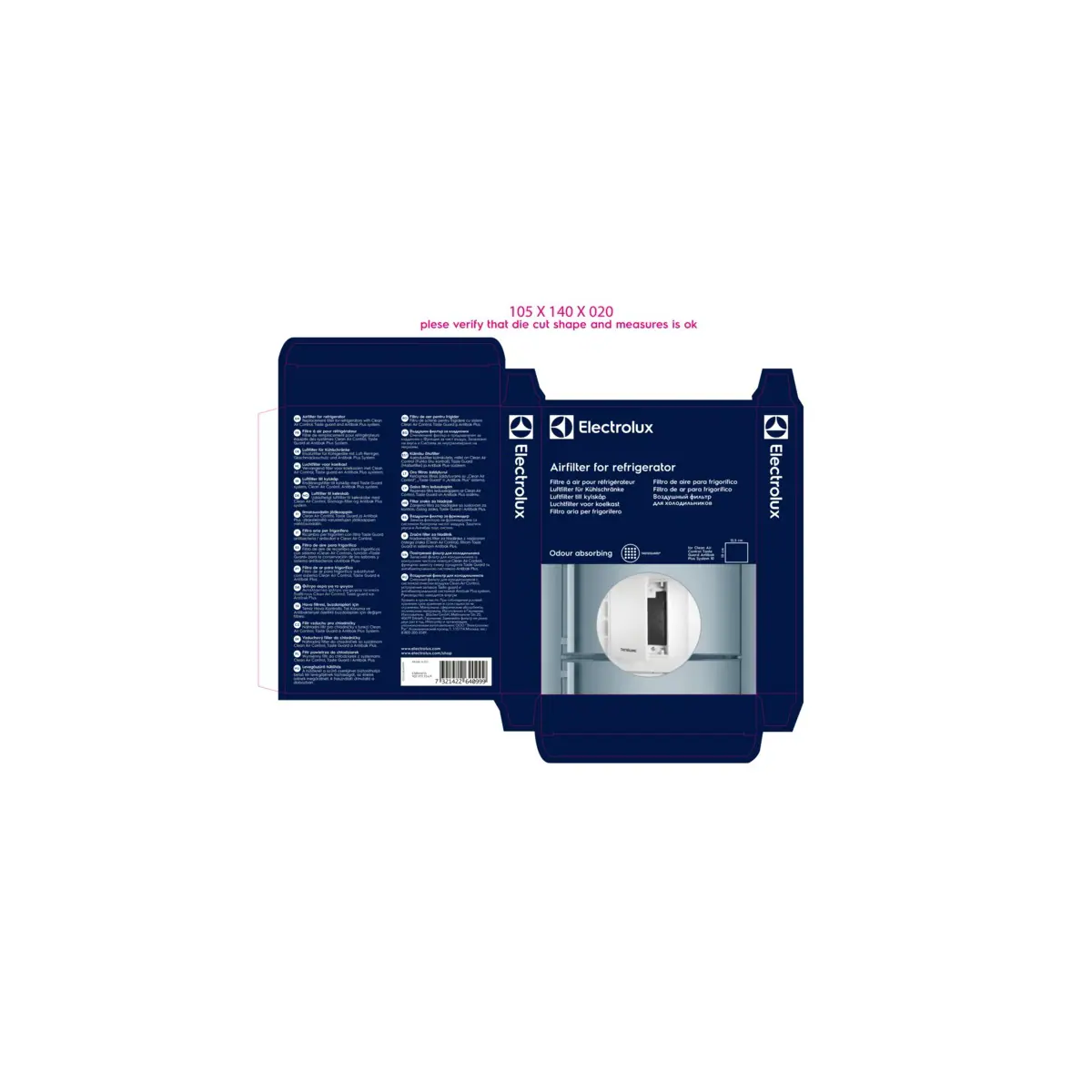 Electrolux Luftfilter for kjøleskap E3RWAF01