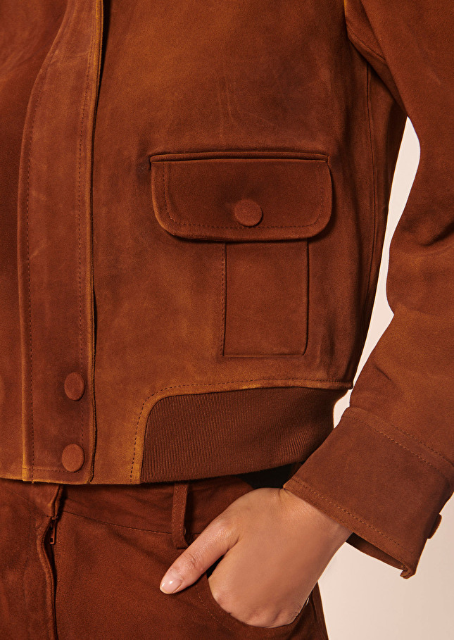 Veste Vicenzamarron en nubuck