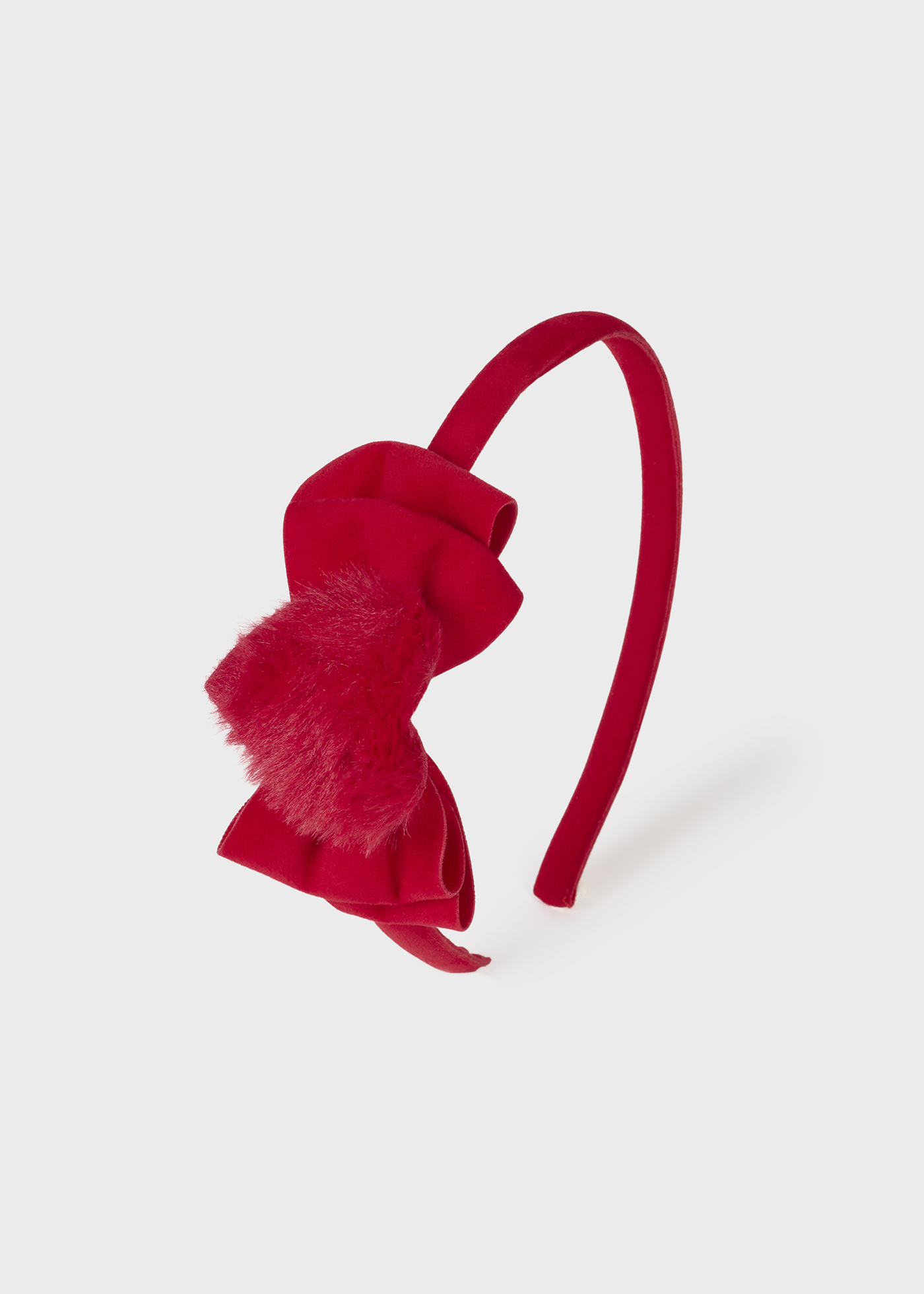 Faixa de cabelo para bebê com laço e coração.