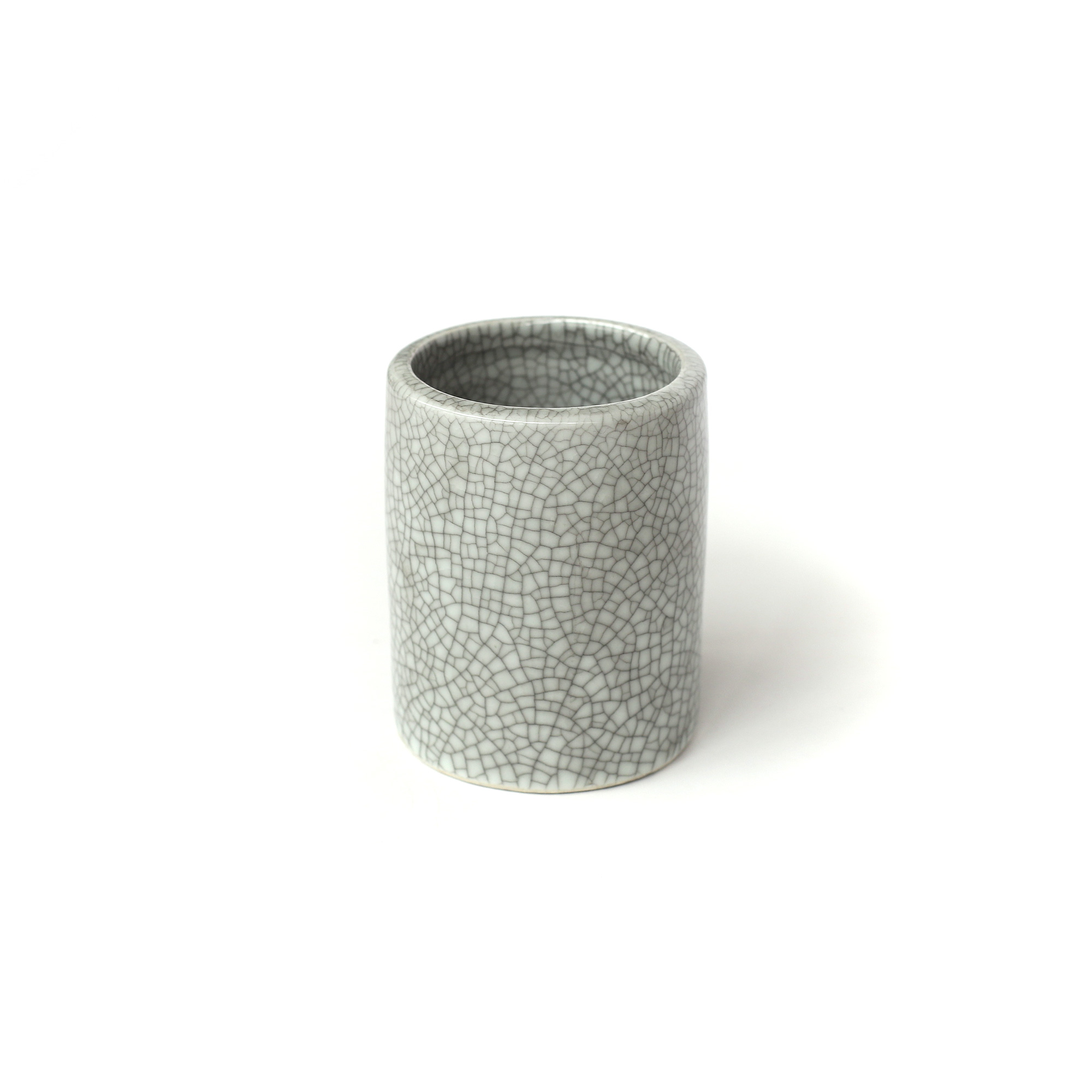 Keramikvase 'Craquelé', grau, Ø 8,5 cm, H 11 cm von fischer's lagerhaus