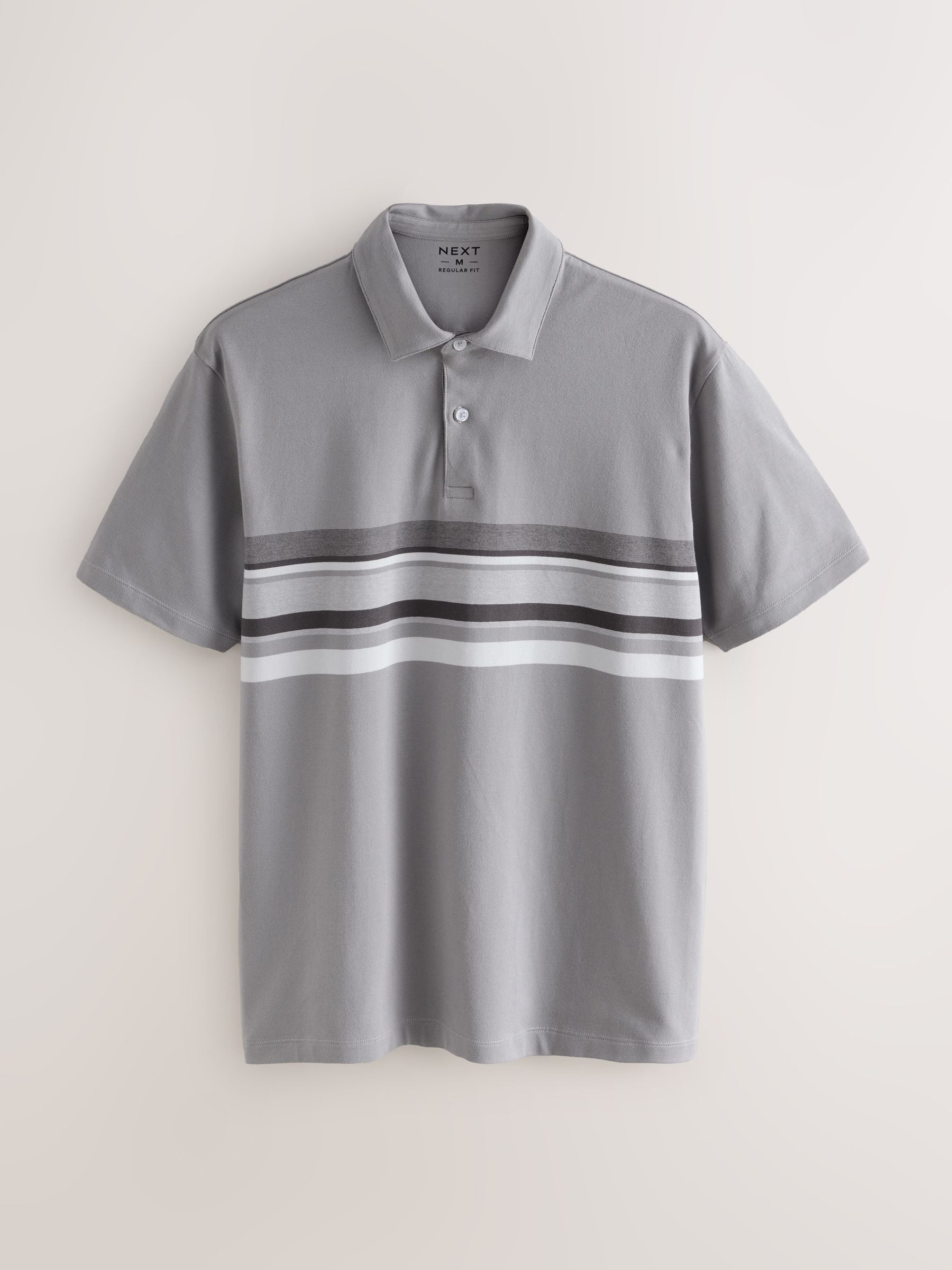 Zwart/grijs/naturel blok - Set van 3 jersey poloshirts met korte mouwen