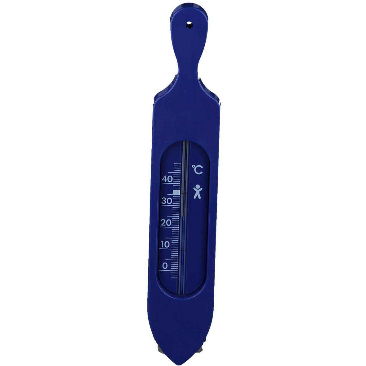 Badethermometer Schiff mit Griff, blau