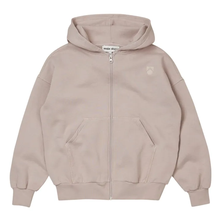 Main Story Hoodie Zippé Coton Bio | Gris clair