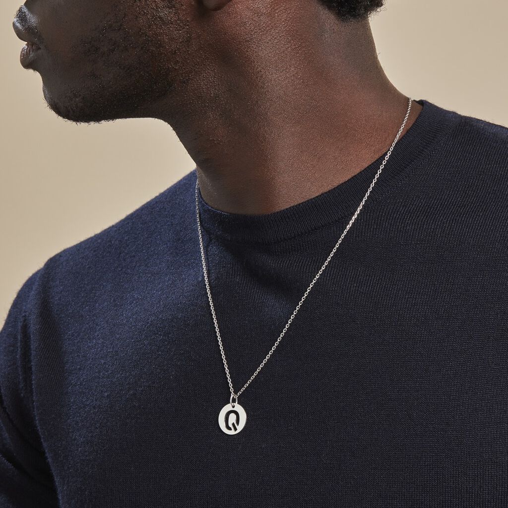 Pendentif Elio Q Argent Blanc
