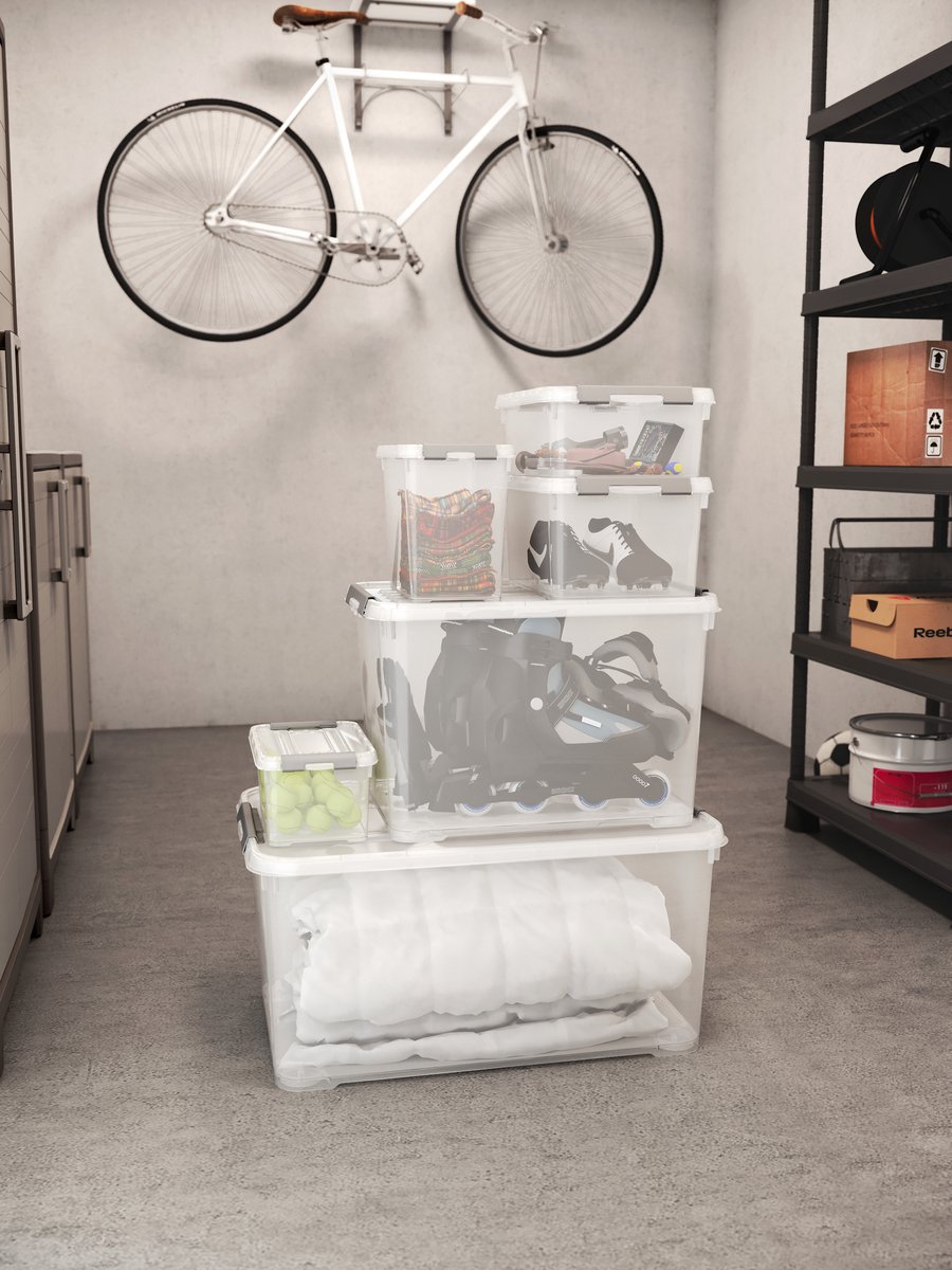 Curver Handy+ 65 liter opbergbox met deksel - 3 stuks