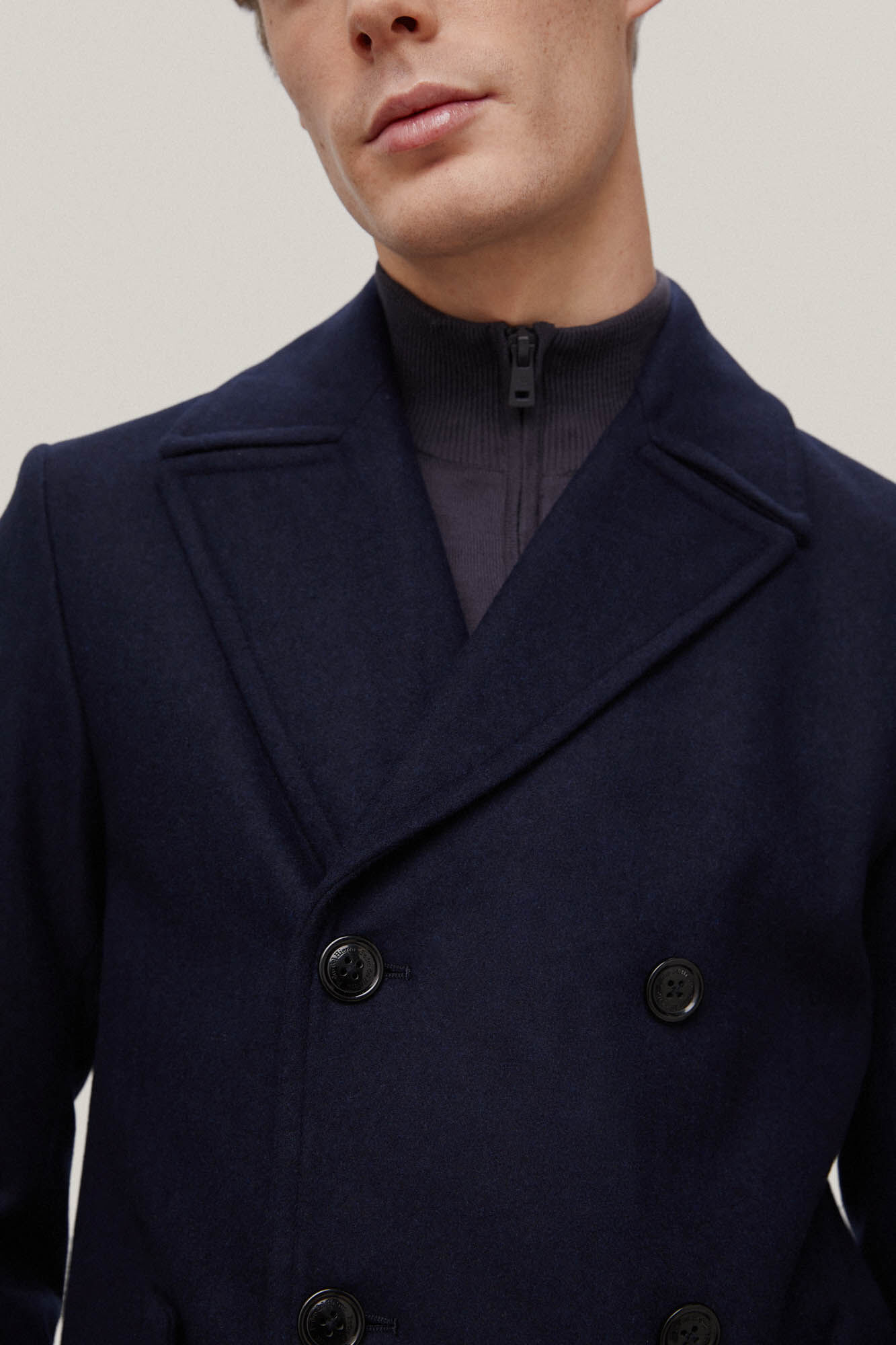 Blazer de abotoamento duplo - Azul