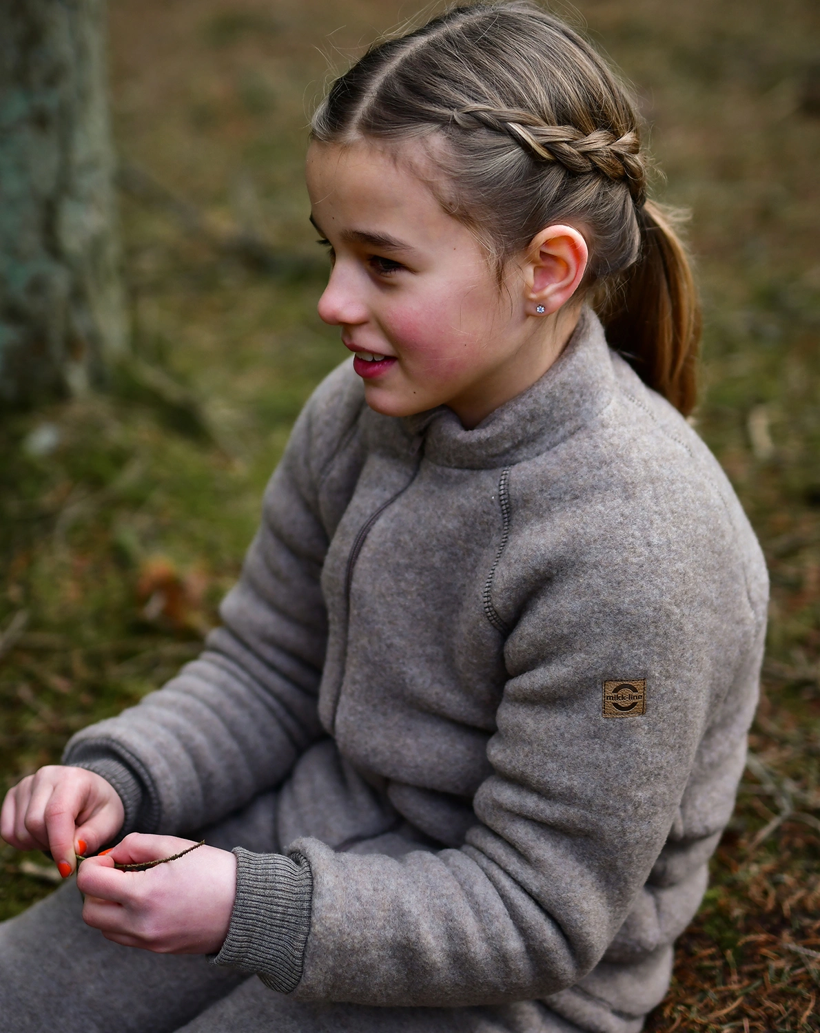 Wollfleece-Jacke MERINO JUNIOR in melange denver