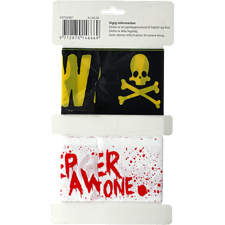 Halloween advarselsbånd 3 m 2 pak - multifarvet