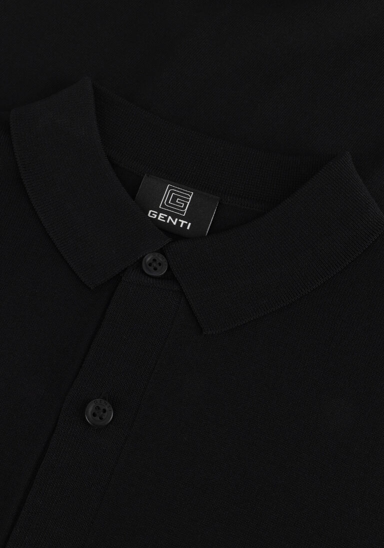 zwarte genti polo polo button ss k2046-1260
