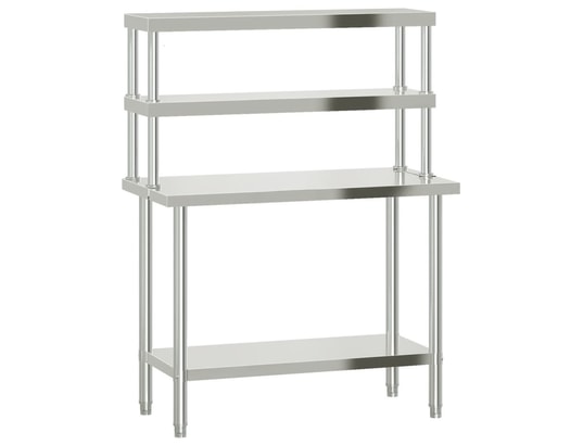 VIDAXL - Mobilier de cuisine Table de travail de cuisine avec étagère 110x55x150 cm inox
