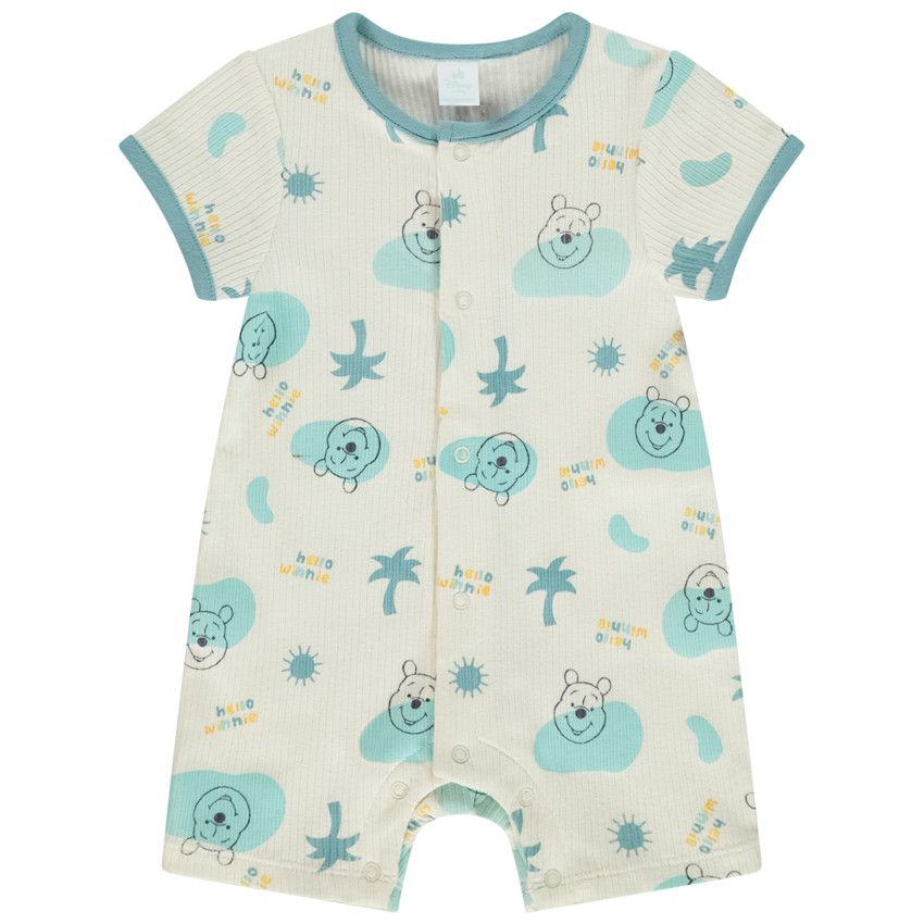 Combishort côtelée imprimé Winnie Disney pour bébé garçon - Ecru