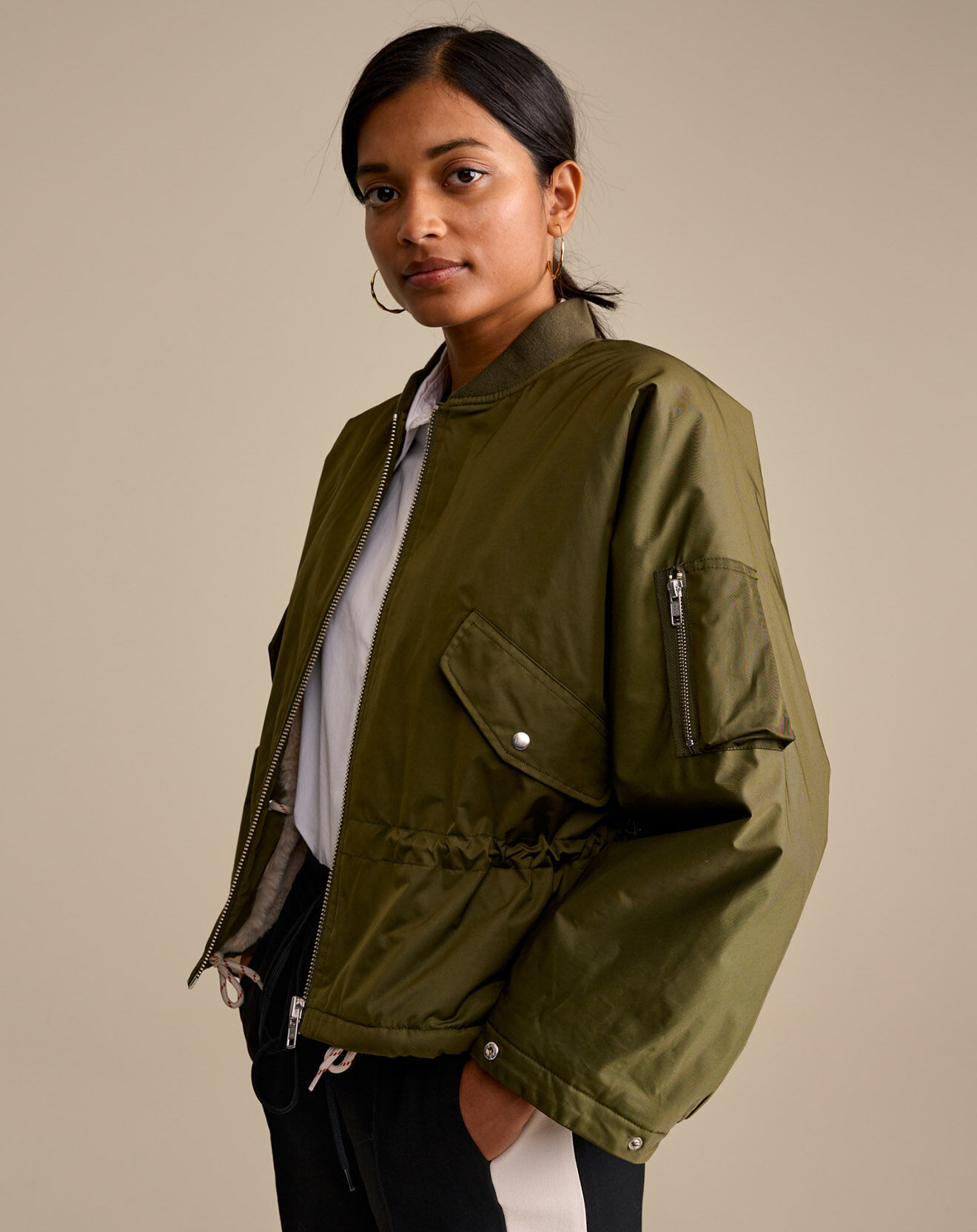 Bellerose Veste bombers oversize Heyden vert olive