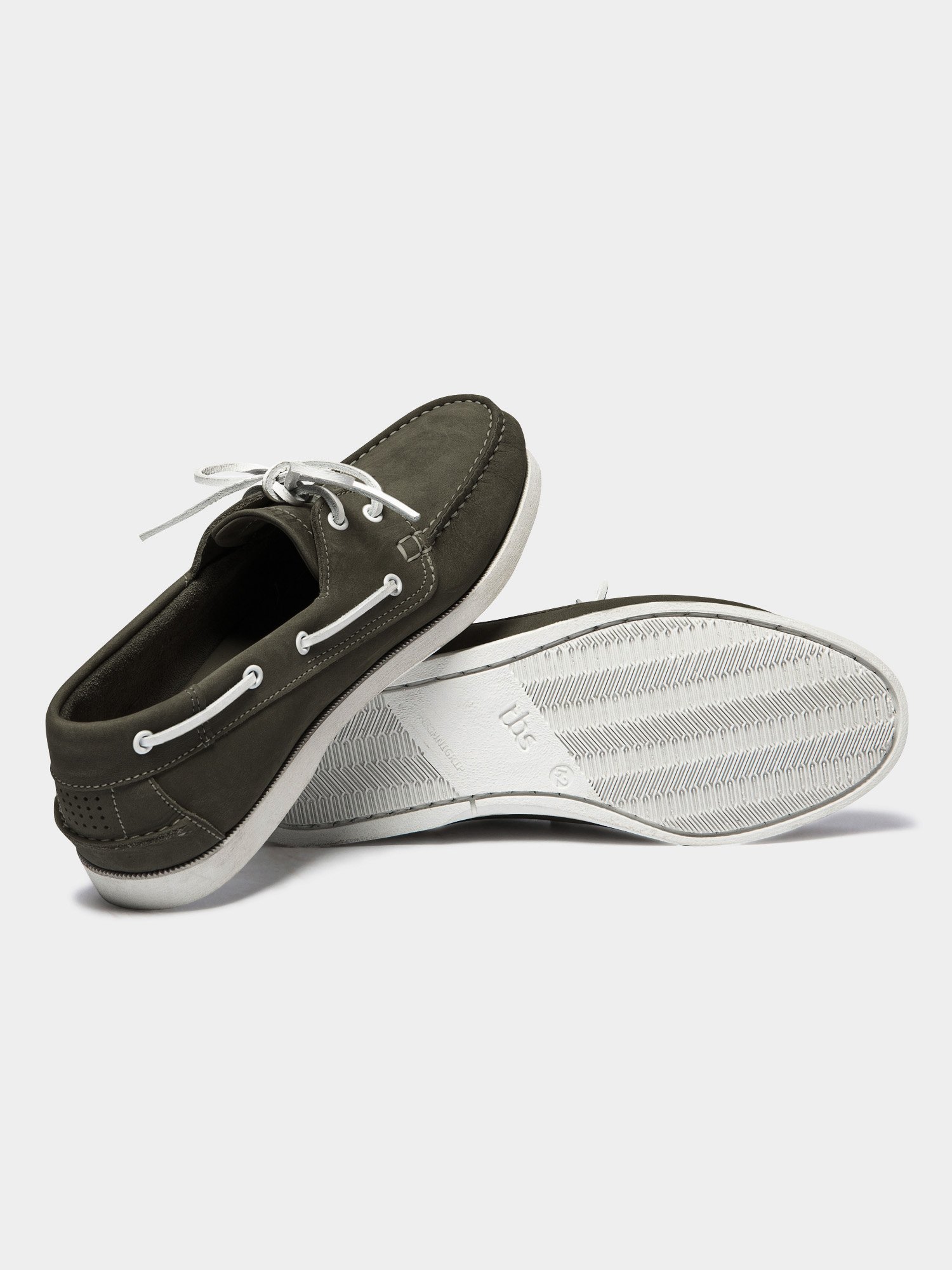 Chaussures Bateau Homme Semelle Grip Cuir Kaki