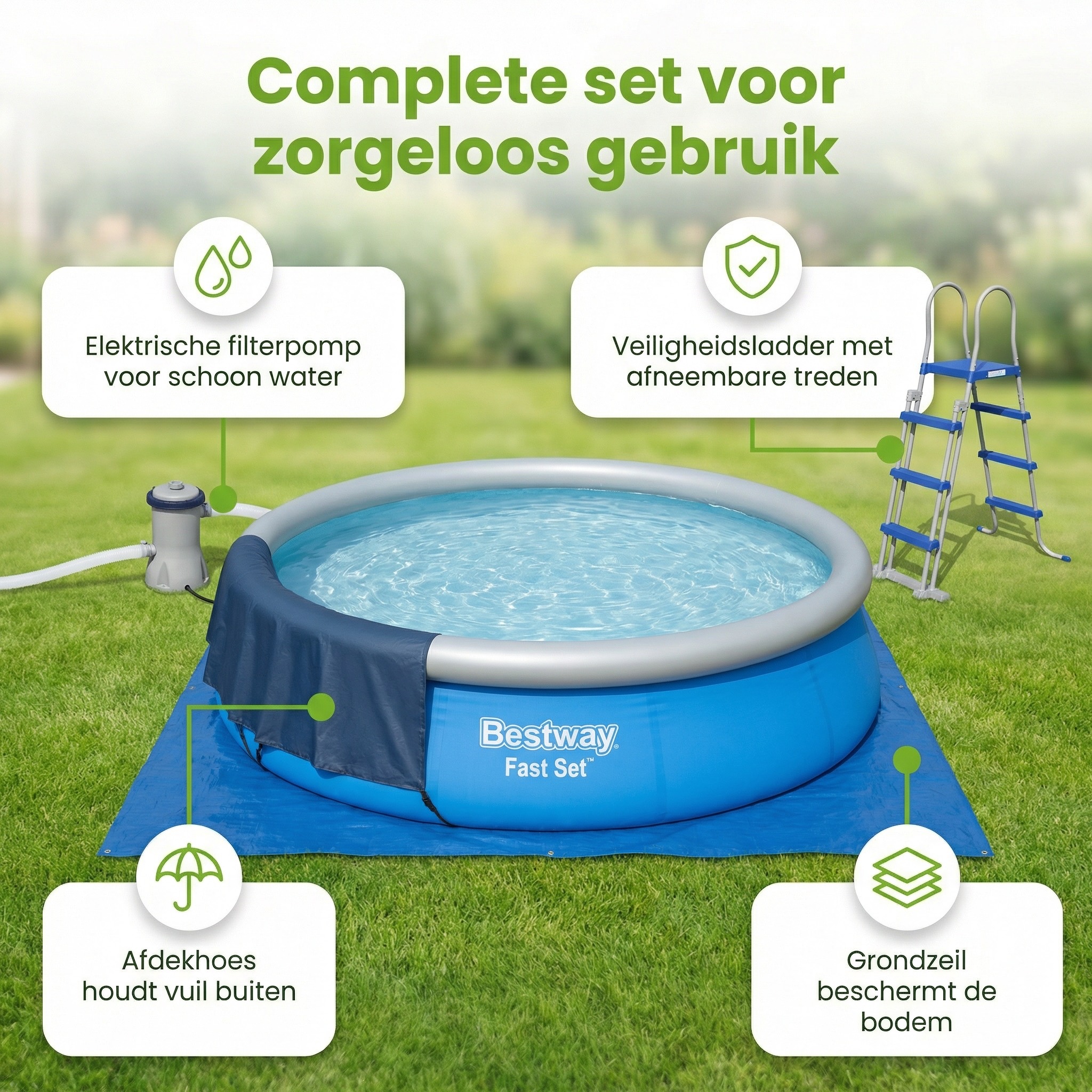 Bestway fast set 457x122cm zwembad – 4-delig