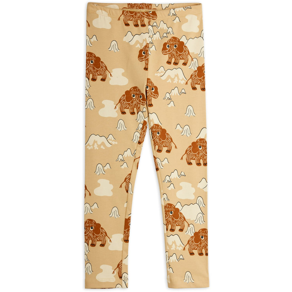 Køb Mini Rodini Beige Mammoth AOP Leggings