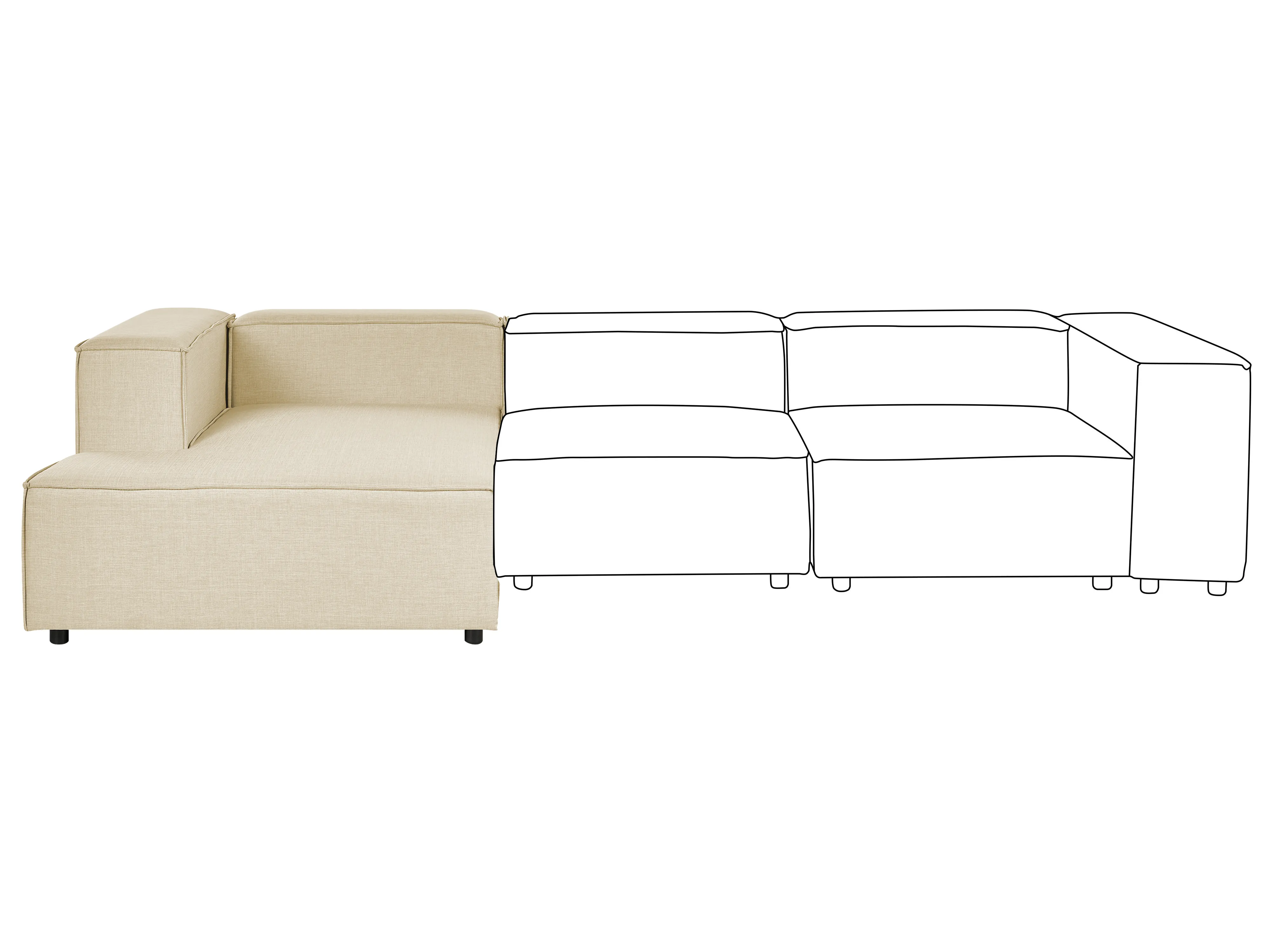 Chaise longue APRICA Kunstlinnen Beige