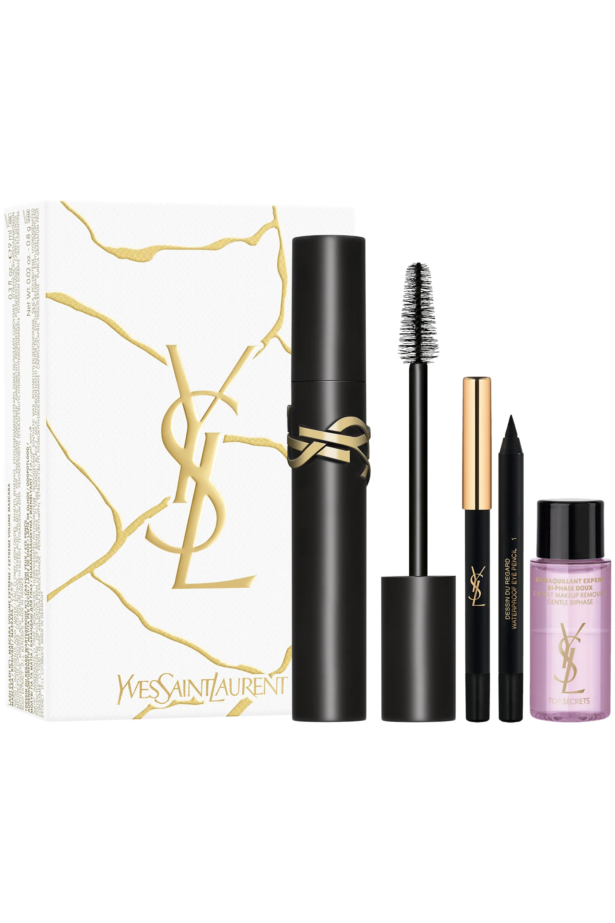 Yves Saint Laurent Coffret Lash Clash Mascara Volume Extrême avec miniature dessin du regard et miniature démaquillant