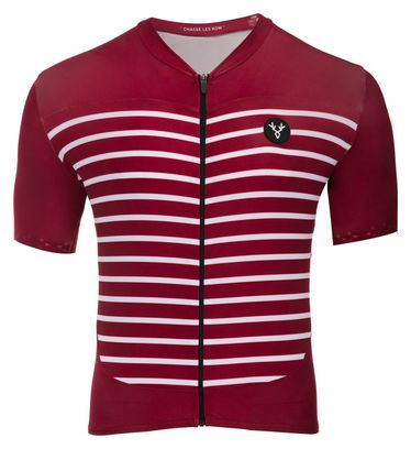 Maillot Manches Courtes LeBram Ventoux Bordeaux Coupe Ajustée